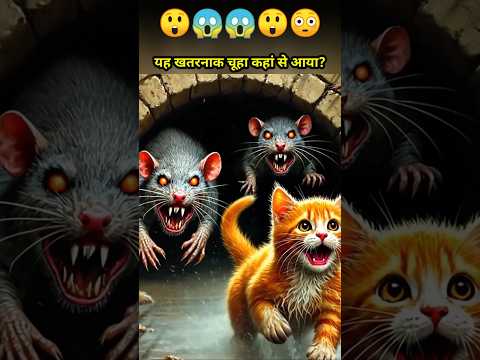 यह खतरनाक चूहा कहां से आया😲😳😱😱 #cat #animals #aicat