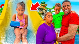 LONDYN BROKE HER ARM ON WATERSLIDE…💔
