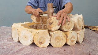 Great Idea With A Discarded Log To Create A Unique Product // A Unique And Perfect Table