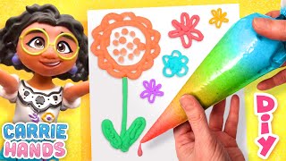 Encanto Makes DIY Flowers With Shaving Cream Piping Bags | Craft Videos For Kids