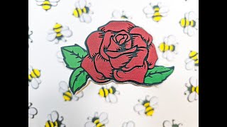 Beginner Rose Stenciled Royal Icing Transfer | Master Layered Stencils