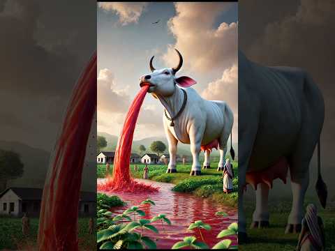 Grandma's cow came to the village and gave millions of liters of strawberry juice #ai #cow
