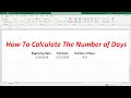 Calculating Days Between Dates in Excel
