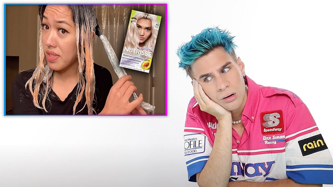 Hairdresser reacts to people going blonde using only box dye