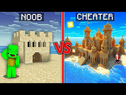 JJ vs Mikey : NOOB SANDCASTLE Mikey vs CHEATER SANDCASTLE JJ in Minecraft ?! - Maizen JJ Mikey!