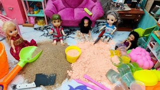 Barbie girl playing slime and kinetic sand/Barbie show tamil