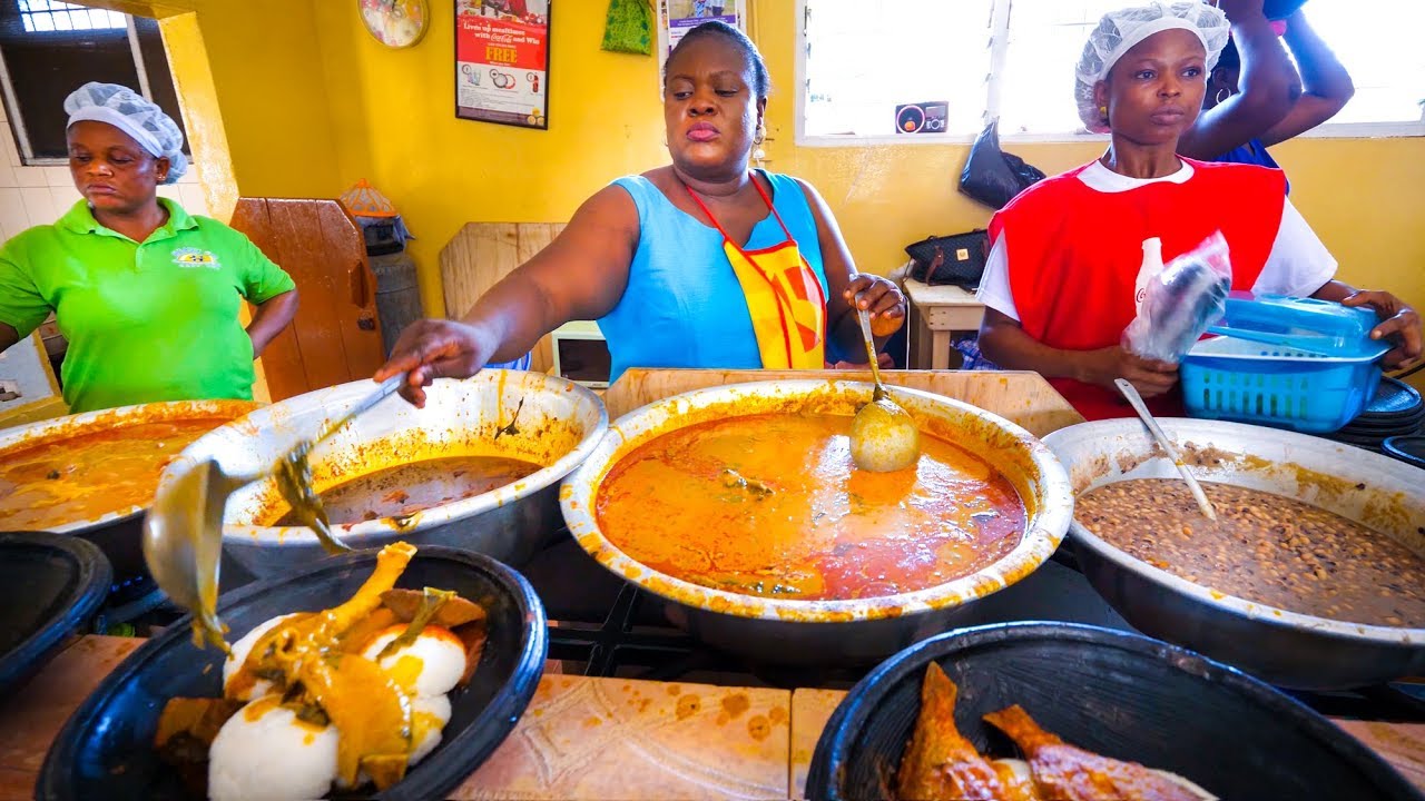 First Time Trying GHANAIAN FOOD Amazing Palm Nut Soup in Accra, Ghana, West Africa