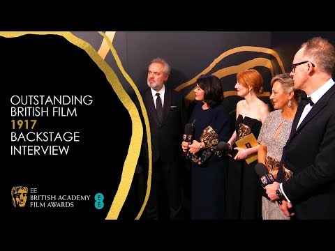 Sam Mendes & the Crew of 1917 Discuss Winning Outstanding British Film | EE BAFTA Film Awards 2020