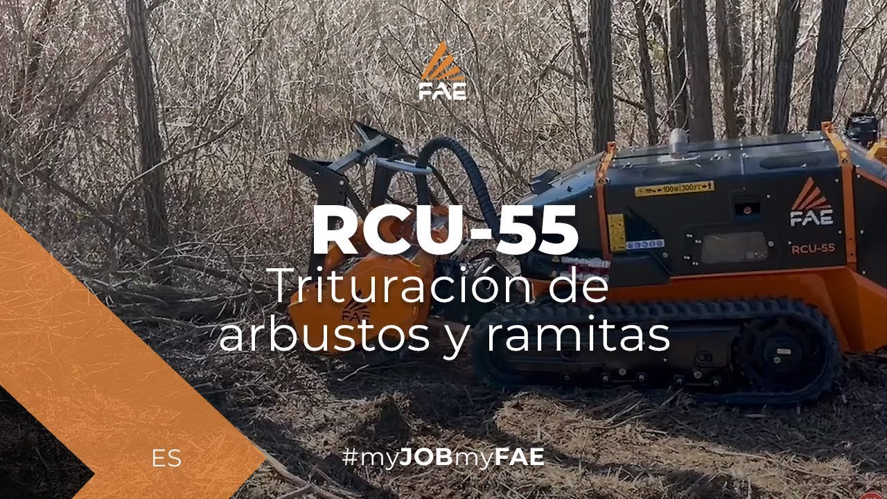 Video - FAE RCU-55 - El vehículo con orugas radiocontrolado, equipado con la trituradora forestal BL1/RCU