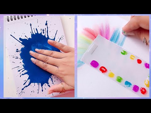10 ART HACKS and PAINTING TECHNIQUES For Beginners ||  Easy Painting Technique || Painting
