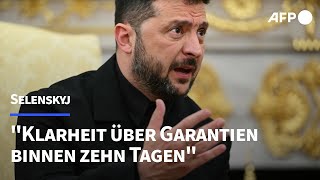Selenskyj erwartet Klarheit über Sicherheitsgarantien "binnen zehn Tagen" | AFP