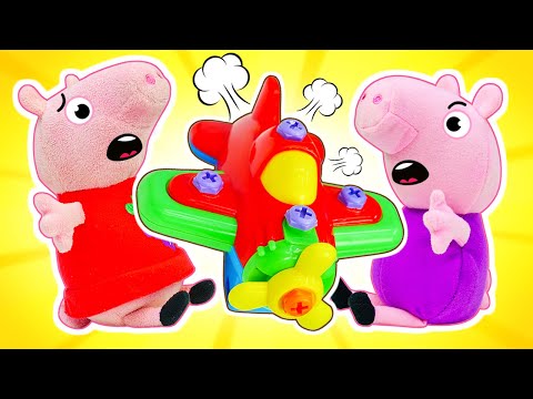 A Briga de Peppa e George Pelo Avião de Brinquedo! Vídeo Infantil