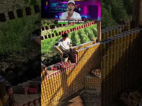 ide kreatif trik membuat dinding dari kaleng bekas