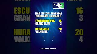 🥎 RESULTADOS  JORNADA 8 Liga Especial Femenina  de Softbol  Softbol #softbolguatemala