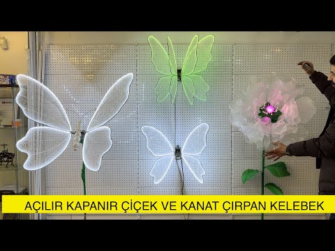 AÇILIP KAPANAN MEKANİK ÇİÇEK VE KANAT ÇIRPAN MEKANİK KELEBEK