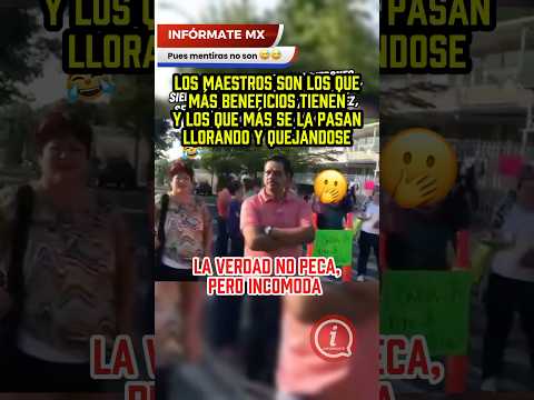 Maestros manifestándose y albañil los enfrenta 🙀🙀 #news #mexico #viralvideo #usa #maestros
