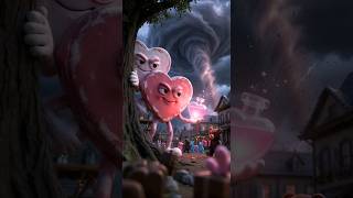 Two Candy Hearts vs A Tornado (It Backfired) #shorts #animation #funny