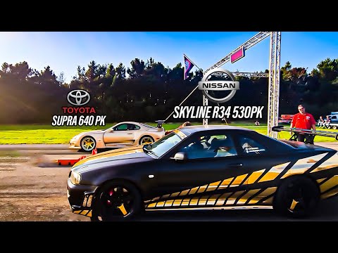 SKYLINE VS SUPRA DRAGRACE!!