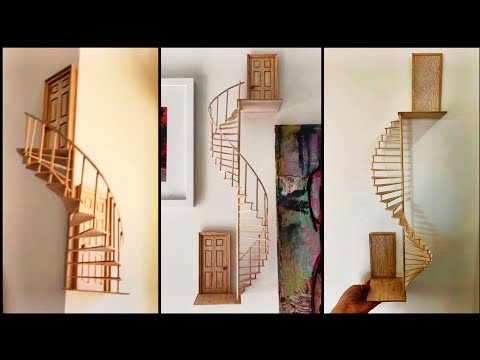 Making Stairs for the fairy doors on my wall | Cardboard crafts ideas | Crafts from wastes