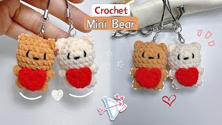 Crochet Mini Bear Keychain 🐻| Crochet Gift Ideas | Móc Móc Khoá Gấu Mini