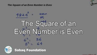 The Square of an Even Number is Even