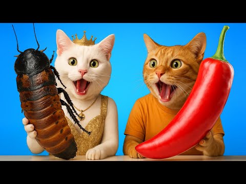 Challenge. Chocolate Food vs Real Food | Funny Cat Food Wars