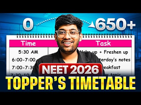 AIIMS TOPPER’S TIMETABLE🩺🚀| 0 to 650+ marks | NEET 2026