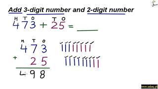 Add 3-digit number and 2-digit number