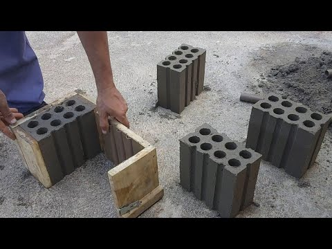 Como Fazer Tijolos de Cimento, Areia e TERRA com Forma de Tábua