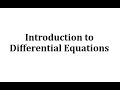 Differential Equations Concepts Review