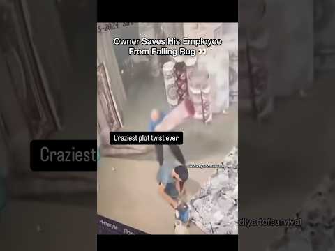 Owner Saves His Employee From Falling Rug - Wait For It ๐