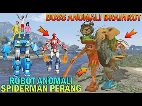 ANOMALI ROBOT PERANG LAWAN BOSS ANOMALI BRAINROT, BOCIL & YUTA PANIK - GTA 5 BOCIL SULTAN