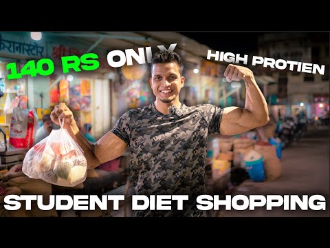 LOW BUDGET BODYBUILDING GROCERY SHOPPING FOR STUDENTS | 140Rs. per Day💪🏻