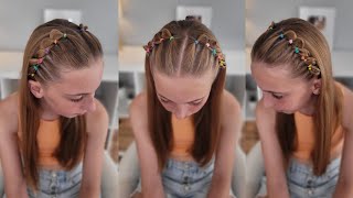 Peinado para niñas en diadema / Easy single pull through elastics headband style turorial