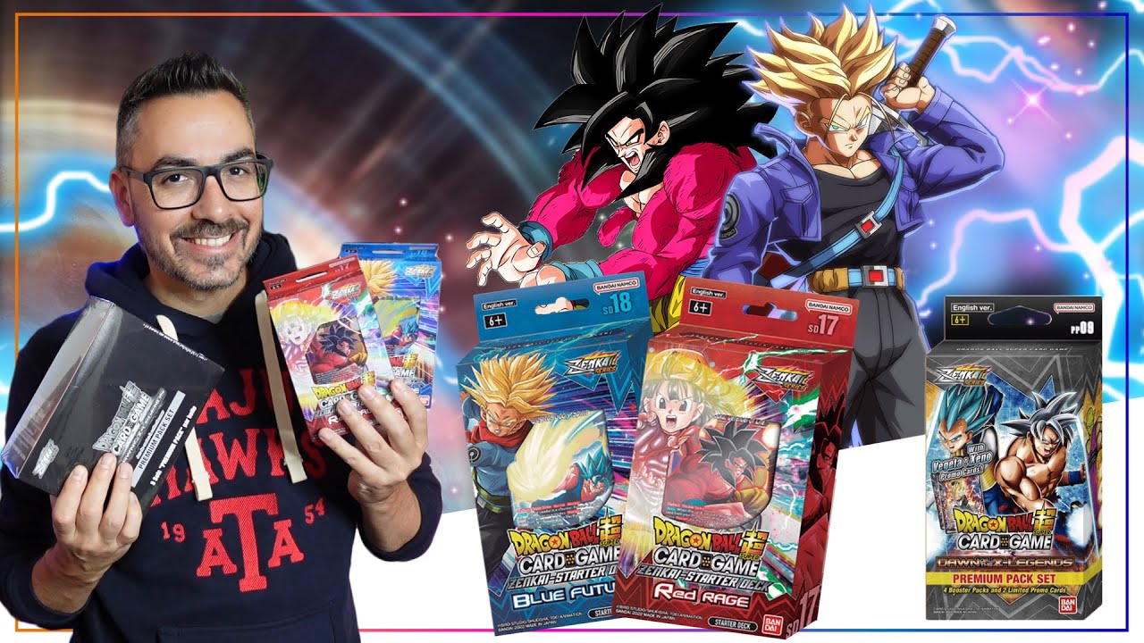 TRIPLE UNBOXING ! DECKS BLUE FUTURE & RED RAGE + PREMIUM PACK PP09 | DRAGON BALL SUPER CARD GAME