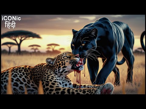 जंगल के दो खूंखार जानवर जब आमने सामने हो | Black Panther Vs Leopard Real Fight