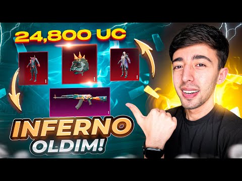 INFERNO KELDI 24,800 UC HAMMASINI OLDIM 🥵 MANA BU OMAD - PUBG MOBILE!!!