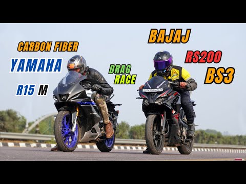 Bajaj RS 200 BS3 Vs Yamaha R15M Carbon Edition Top End Drag Race