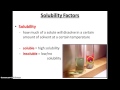 Effects of Solubility and Dissolving