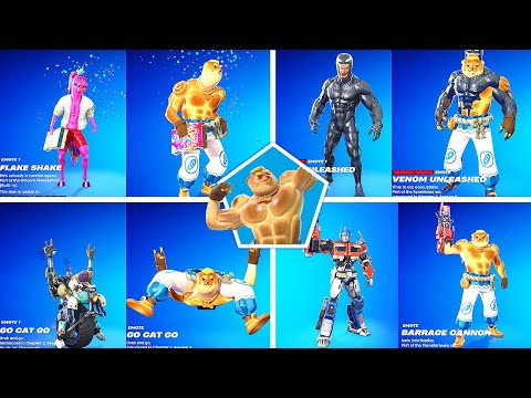 Doughberman Skin Fortnite doing Glitched Built-In Emotes & Funny Dances