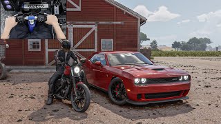 Harley Davidson IRON 883 & Dodge SRT Hellcat - The Crew Motorfest |  Thrustmaster Bike handlebar