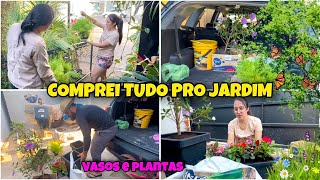 TRANSFORMEI O CORREDOR / COMPREI PLANTAS E VASOS 🌸 PLANTEI FLORES PELA 1° VEZ
