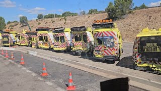 Difícil andar na França no verão.congestionamento e Carros da auto estrada batidos.Vídeo n°  1203