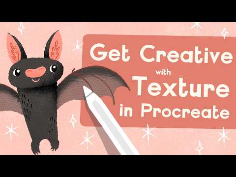 Get Creative with Texture in Procreate - Draw a Cute Bat! // Brushtober Tutorial ft. Texture Maker