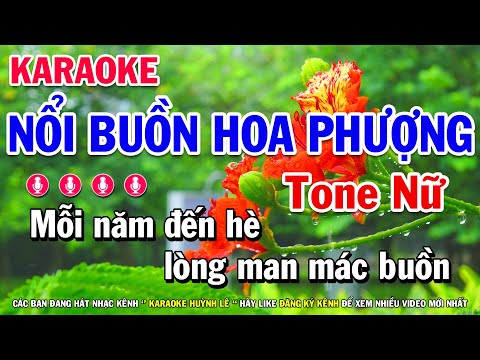 Nổi Buồn Hoa Phượng Karaoke Tone Nữ Nhạc Sống Mới 2022 | Karaoke Huỳnh Lê