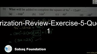 Factorization-Review-Exercise-5-Question 1