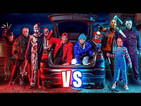 PASAMOS LA NOCHE en EL AUTO de 1 SOLO COLOR de  TERROR * ROJO vs AZUL
