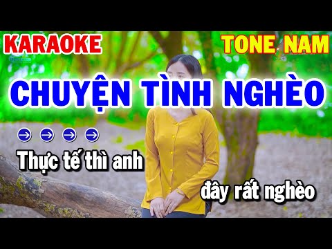 Karaoke Chuyện Tình Nghèo Tone Nam | Nhạc Sống Rumba Beat Mới 2023