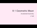 Geometric Mean and Proportions