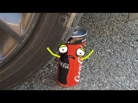 EXPERIMENTO Auto vs COCA COLA, Мягкие  Раздавливающие хрустящие и мягкие вещи  Doodles en Español